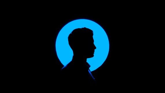 Silhouette of a man.