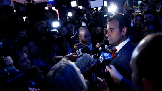 Republican presidential candidate Vivek Ramaswamy has shared his plan for how he'd deal with crypto. (Anna Moneymaker/Getty Images)