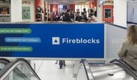 Fireblocks sign at Miami airport during Bitcoin Miami conference in 2022. (Danny Nelson/CoinDesk)
