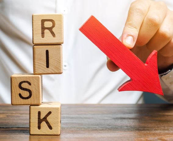 Wooden blocks with the word Risk.