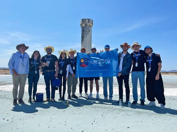 Some of the MoonDAO members in Van Horn, Texas, after the launch. (MoonDAO)