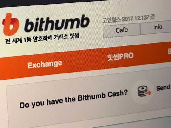 Bithumb's website (Shutterstock)