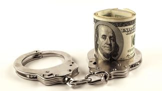 money, handcuffs