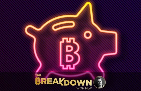 Glowing neon piggy bank outline with a bitcoin icon, related to today’s reading of Chamath Palihapitiya’s May 2013 piece for Bloomberg, “Why I Invested In Bitcoin.”
