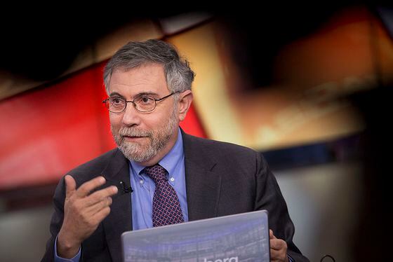 Nobel Prize-winning Economist Paul Krugman, professor of international trade and economics at Princeton University, speaks during a Bloomberg Television interview in New York, U.S., on Monday, Jan. 28, 2013. Krugman discussed the performance of  bonds, Fed monetary policy, and the U.S. economy compared with that of Japan. Photographer: Scott Eells/Bloomberg via Getty Images 