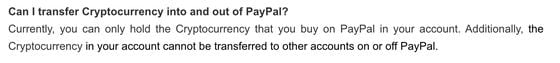 Screengrab from PayPal FAQ page