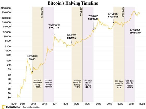 Bitcoin halving (CoinDesk Research/Coin Metrics))