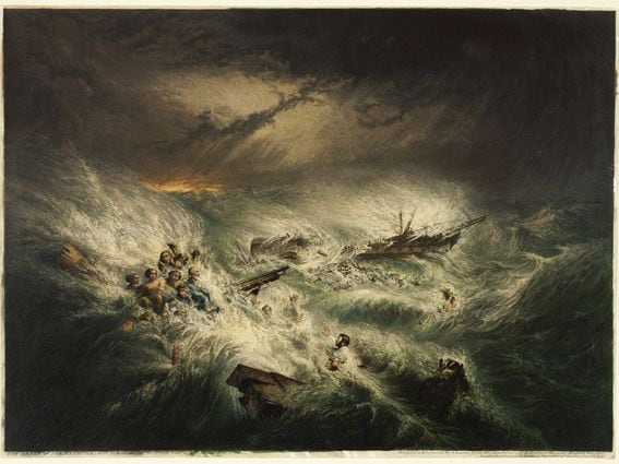 CDCROP: George Baxter, 1843 - The Wreck of the Reliance