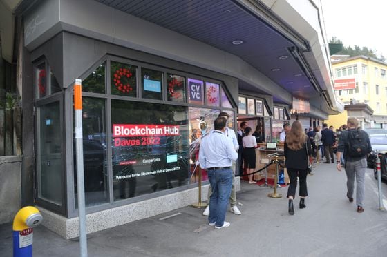 The Blockchain Hub by Casper Labs at the World Economic Forum in Davos, Switzerland (Sandali Handagama/CoinDesk)