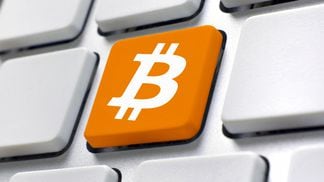 Bitcoin symbol on keyboard