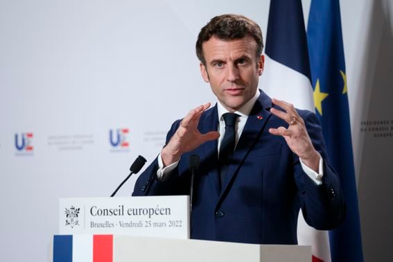 French President Emmanuel Macron, who is running for reelection. (Thierry Monasse/Getty Images)