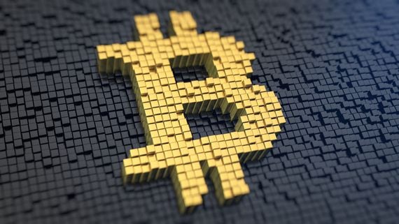 Gold and black bitcoin symbol