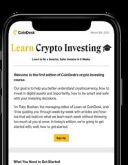 Learn Investing Newsletter iphone graphic