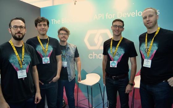  Adam Ludwin (far left) with other members of the Chain team.