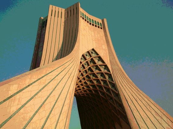 Azadi Tower, Tehran, Iran (Wikimedia Commons, modified by CoinDesk)