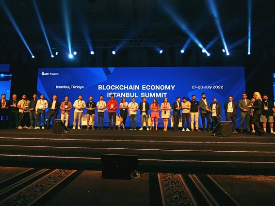 Awards ceremony at Blockchain Economy Istanbul Courtesy: Blockchain Economy Istanbul Team