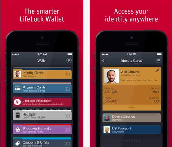  The LifeLock Wallet app