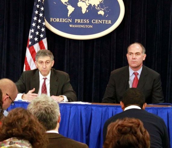Stuart Levey (left) formerly served as the Under Secretary for Terrorism and Financial Intelligence. (Credit: U.S. State Department)