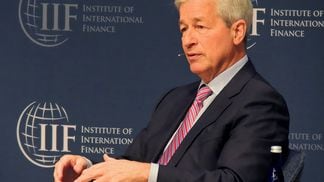 JPMorgan Chase CEO Jamie Dimon speaking at IIF event (CoinDesk)