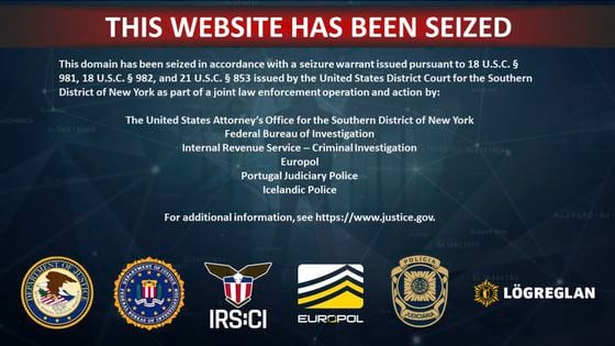 Samourai Wallet's website's home page was replaced with this warning from U.S. officials after the mixer's developers were charged Wednesday. (Samourai Wallet)