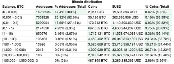 Addresses with the largest bitcoin balances. Source: Bitinfocharts
