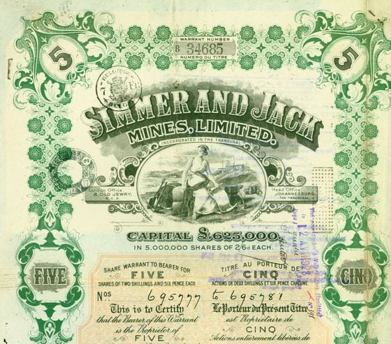 Old mining company stock certificate