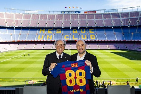 Josep Pont (left) and Alexandre Dreyfus (right) at the signing of the official agreement in Barcelona. (Courtesy photo)