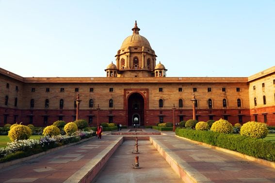 Government buildings in New Delhi.