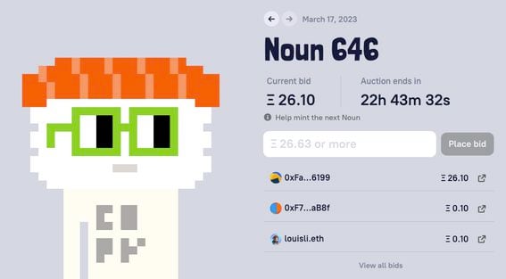 Nouns 646 is owned by DCFGod (nouns.wtf)