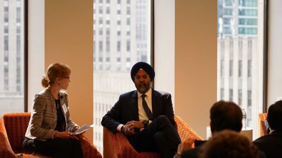 SEC Director of Enforcement Gurbir S. Grewal appears at a policy forum on July 16, 2023 in Manhattan, sponsored by Rutgers Law School and Lowenstein Sandler LLP. (Nik De/CoinDesk)