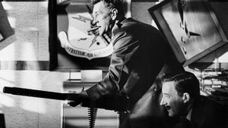 Sterling Hayden (left) as Brigadier General Jack D. Ripper and Peter Sellers as Captain Lionel Mandrake in the 1964 film "Dr. Strangelove or: How I Learned to Stop Worrying and Love the Bomb." (John Springer Collection/Getty Images)