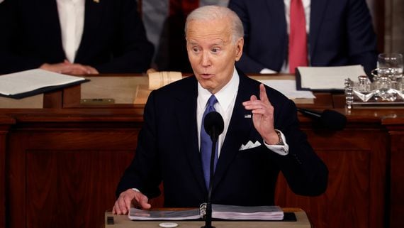 U.S. President Joe Biden during a State of the Union address in March 2024. (Chip Somodevilla/Getty Images)