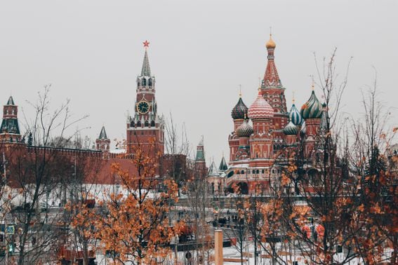 The Kremlin and Saint Basil's cathedral in Moscow. (Michael Parulava/Unsplash)