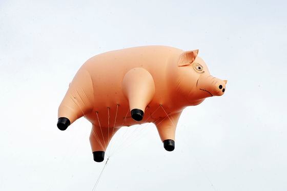 Floating pig from Pink Floyd Exhibition (Dave J Hogan/Getty Images)
