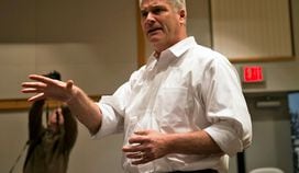 SARTELL, MN - FEBRUARY 22: Rep Tom Emmer (R-MN) responds to a question at a town hall meeting on February 22, 2017 in Sartell, Minnesota. Emmer was asked questions ranging from health care, immigration, to education policy.(Photo by Stephen Maturen/Getty Images)