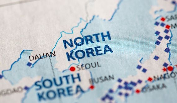 North Korea map. (Image via Shutterstock)