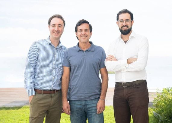Alex Buelau, Marcos Viriato y Cristian Bohn (de izquierda a derecha), cofundadores de Parfin. (Parfin)