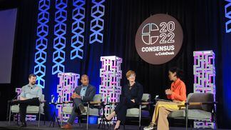 Willamette University Professor Rohan Grey, Circle Chief Strategy Officer Dante Disparte, Custodia Bank Founder Caitlin Long and Forkast News' Angie Lau debated the role of different entities in issuing digital dollars at CoinDesk's Consensus 2022.