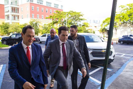 Craig Wright of nChain arrives at a pretrial hearing in the Kleiman-Wright suit in 2019. The trial has renewed discussion of Wright's long-running but largely dismissed claim to be the creator of Bitcoin. (Saul Martinez/Bloomberg via Getty Images)