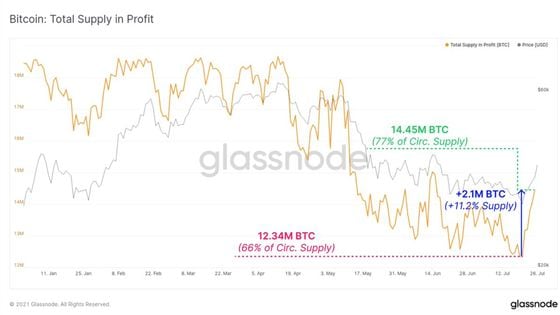 Bitcoin: Total Supply in Profit 