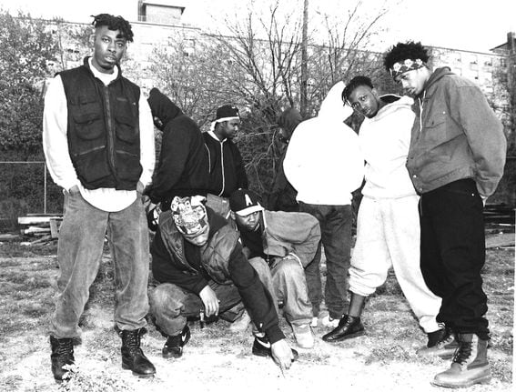 Rap group Wu-Tang Clan poses for a portrait on May 8, 1993, Staten Island, N.Y. (Al Pereira/Michael Ochs Archives/Getty Images)