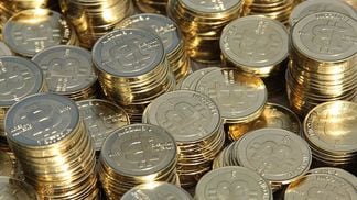 Stacks of Bitcoins
