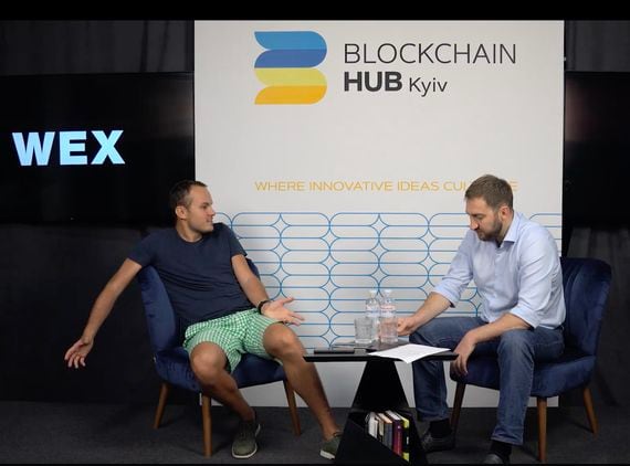 Dmitrii Vasilev, ex-CEO of the crypto exchange WEX, during and interview with Michael Chobanyan in Kiev, Ukraine
