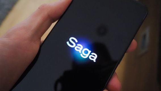 Saga phone (Danny Nelson/CoinDesk)