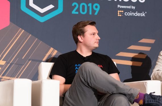 Stani Kulechov, founder of Aave, speaks at Consensus 2019. (CoinDesk archive)