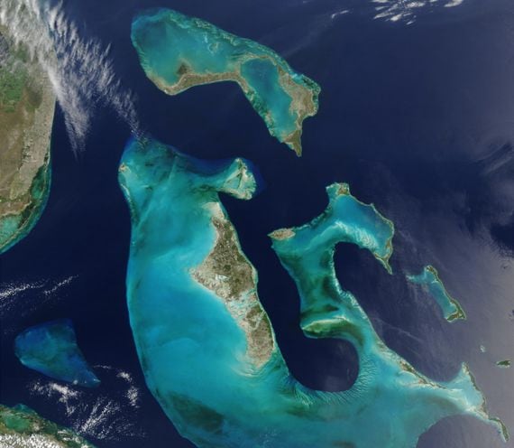 Orbital shot of the Bahamas and the southern tip of Florida (NASA/Wikimedia Commons)