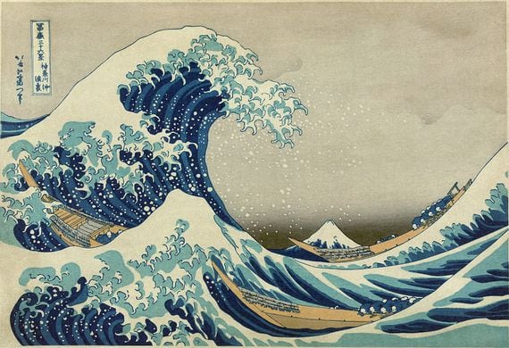 "The Great Wave" by Hokusai, image via Library of Congress