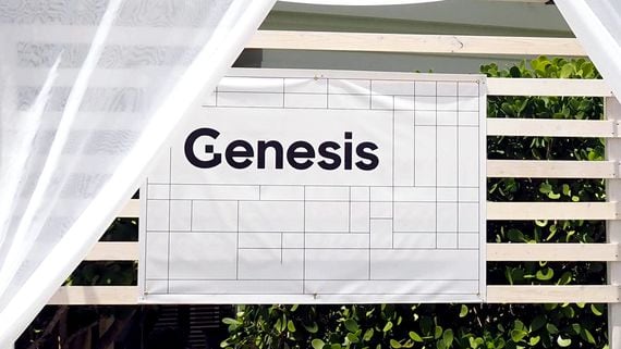 A Genesis booth at the FTX conference in the Bahamas (Danny Nelson/CoinDesk)