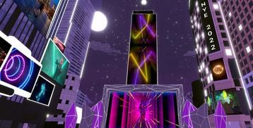 The main square for NYE in Decentraland. (Jamestown/DCG)