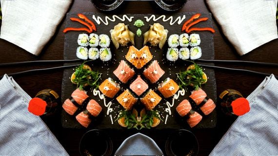 Sushi in flux. (Jakub Dziubak/Unsplash, modified by CoinDesk)